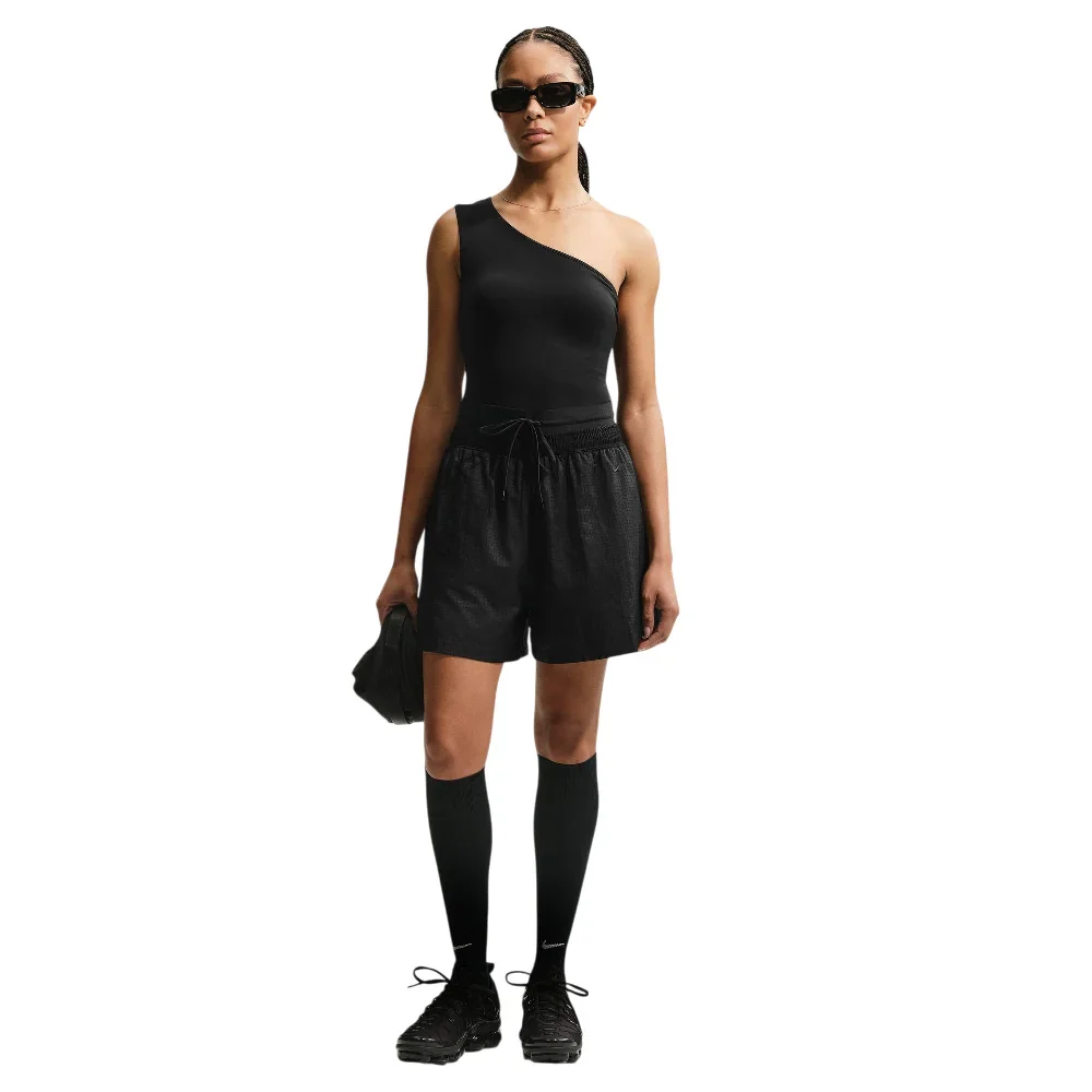 Sportswear Loose High-Waisted Lightweight Ripstop Shorts Black