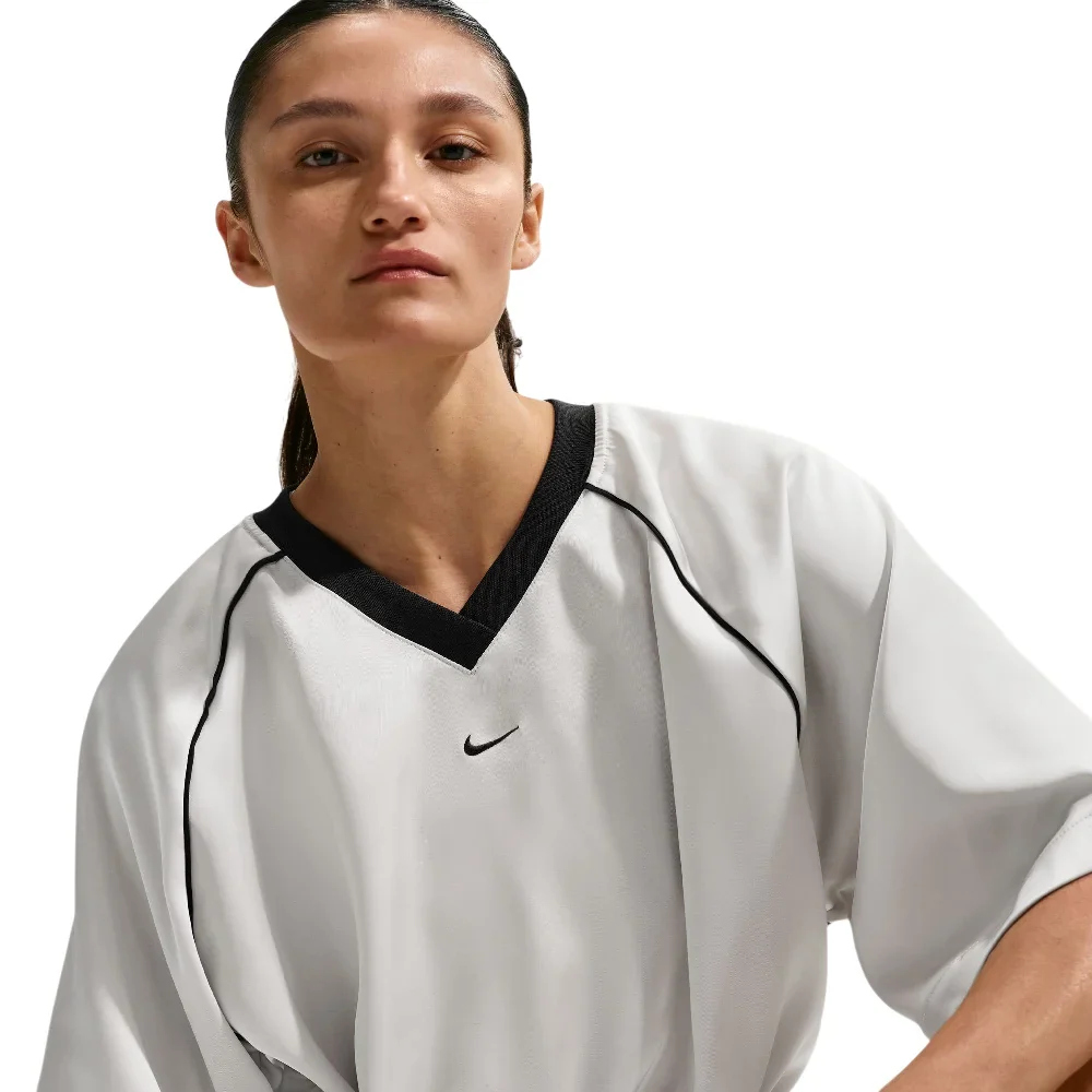 Sportswear Oversized Satin Top White - Image 3