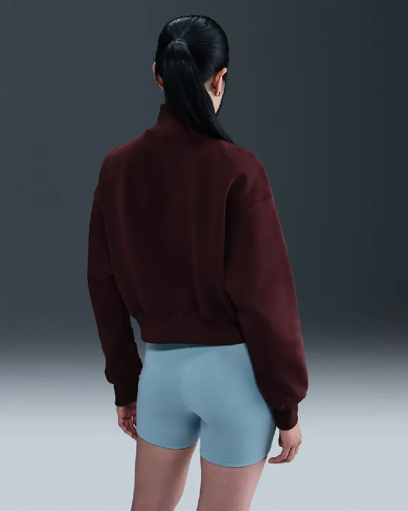 Sportswear Phoenix Fleece 1/4-Zip Cropped Sweatshirt Red - Image 6
