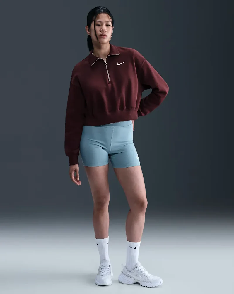 Sportswear Phoenix Fleece 1/4-Zip Cropped Sweatshirt Red - Image 7