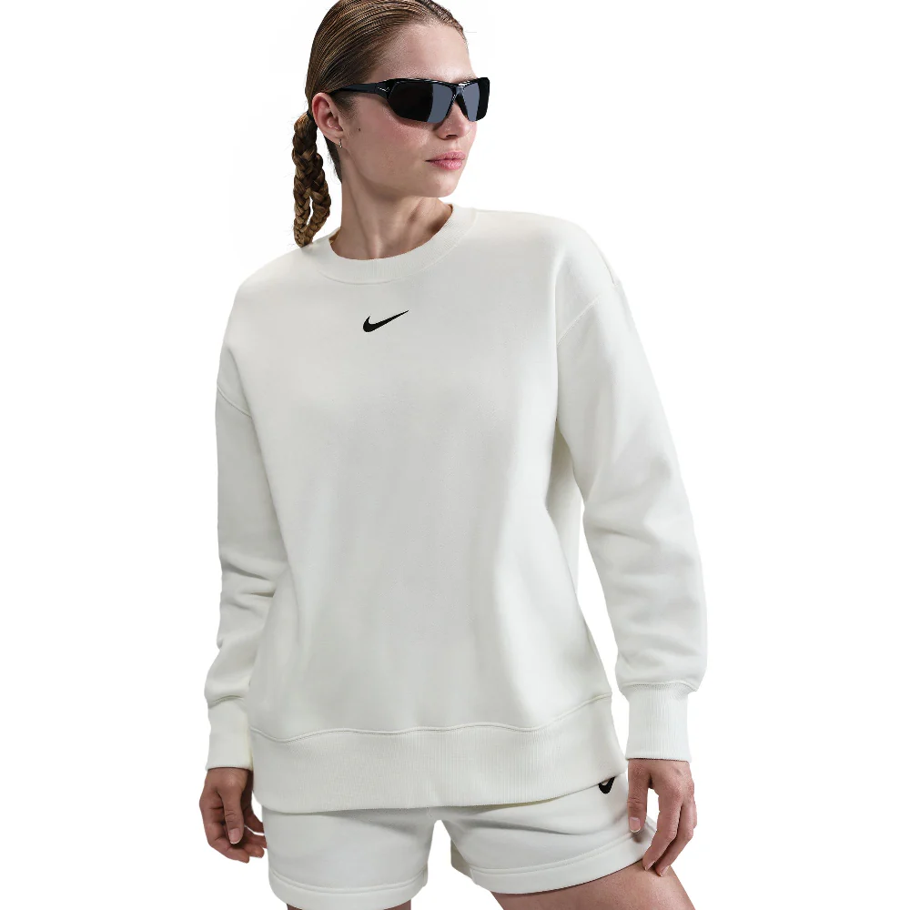 Sportswear Phoenix Fleece Oversized Crew-Neck Sweatshirt White - Image 3