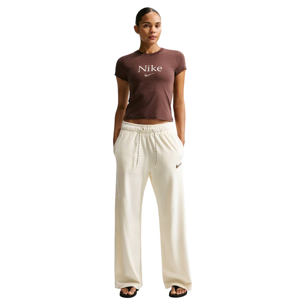 Sportswear Trend High-Rise Wide Velour Pants White