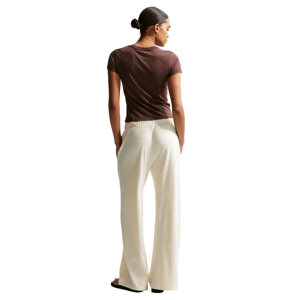 Sportswear Trend High-Rise Wide Velour Pants White - Image 2