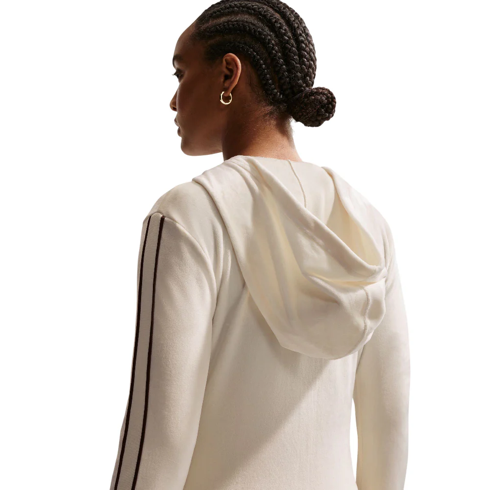 Sportswear Trend Velour Full-Zip Hoodie White - Image 4