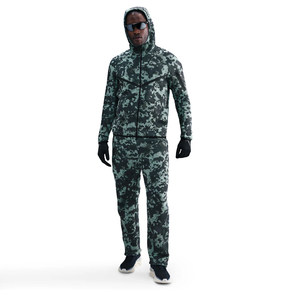 Tech Full-Zip Fleece Camo Windrunner Jacket Grey