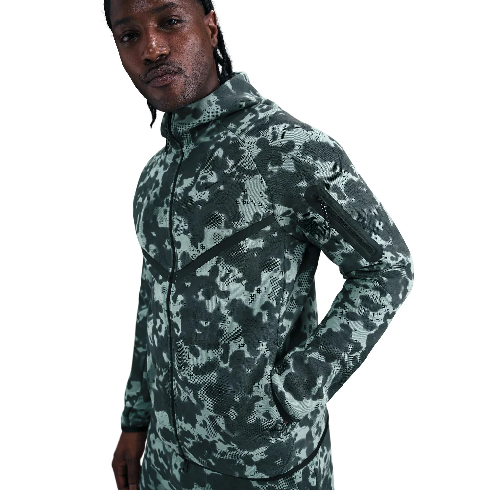 Tech Full-Zip Fleece Camo Windrunner Jacket Grey - Image 3