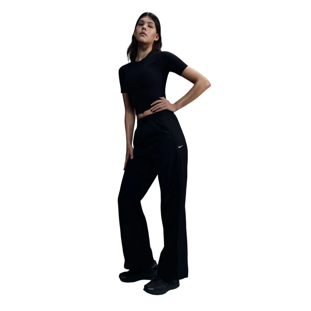 Windrunner High-Waisted Woven Open-Hem Pants Black - Image 2