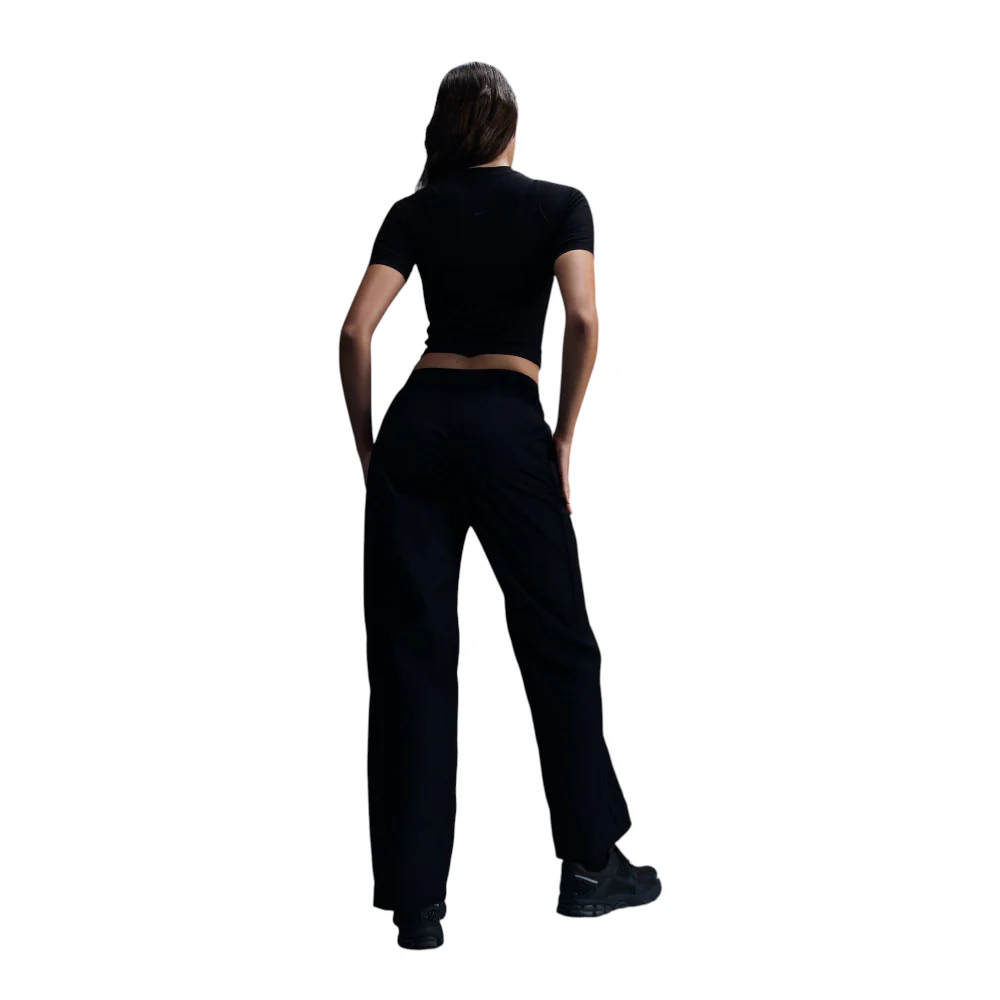 Windrunner High-Waisted Woven Open-Hem Pants Black - Image 3