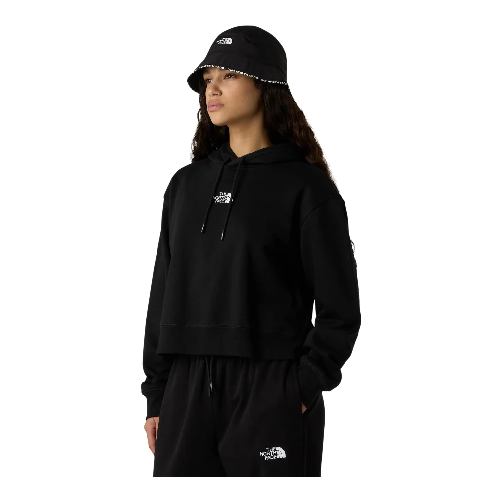 Essential Crop Hoodie Black - Image 3