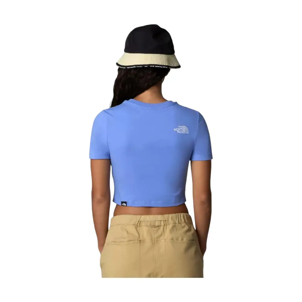 S/S Essential Cropped Slim T-Shirt Blue - Image 4