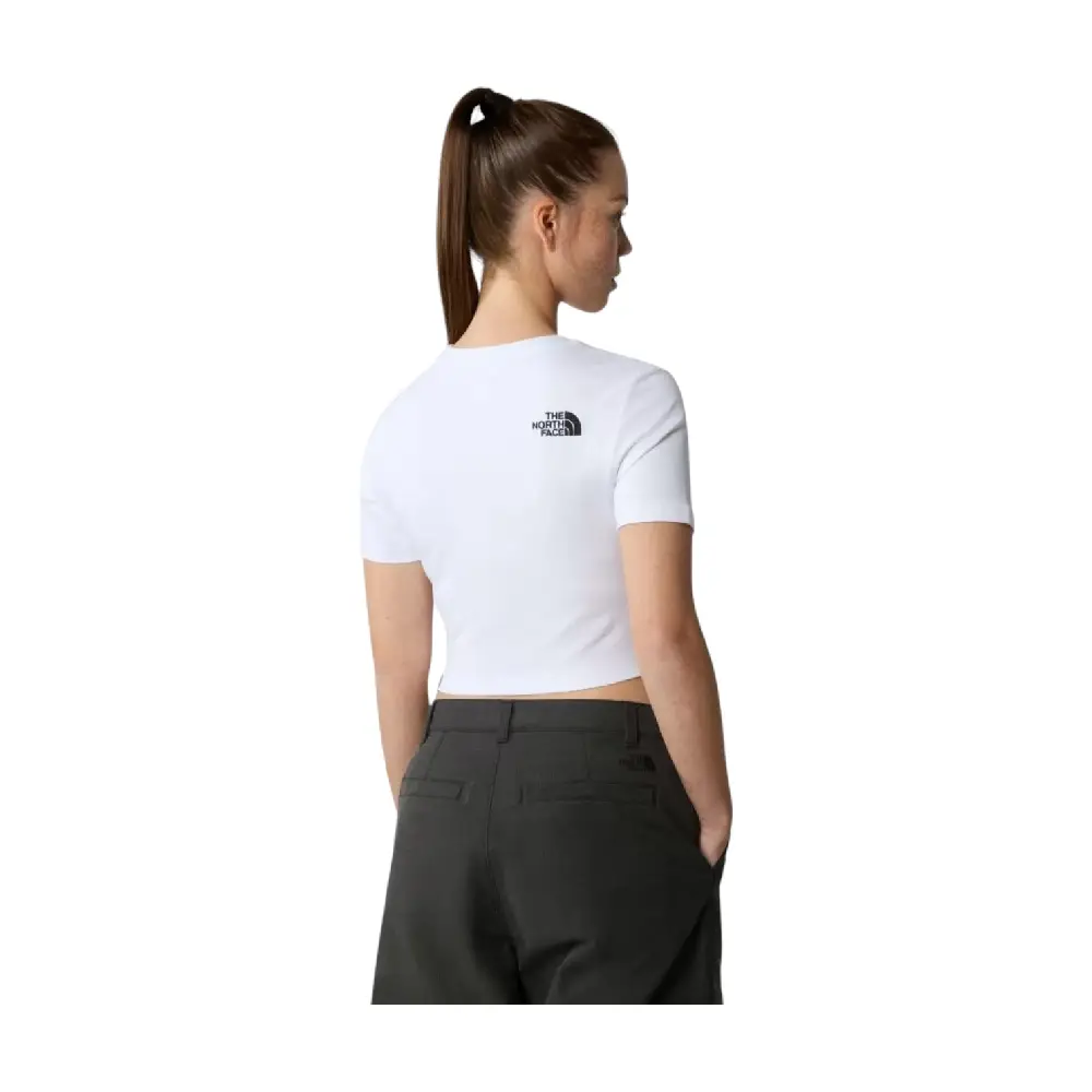 S/S Essential Cropped Slim T-Shirt White - Image 4