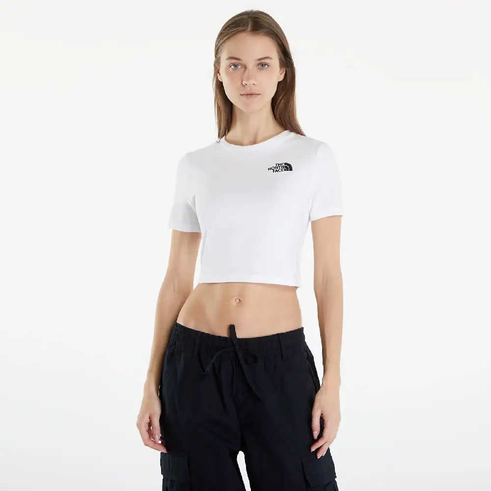 S/S Essential Cropped Slim T-Shirt White - Image 5