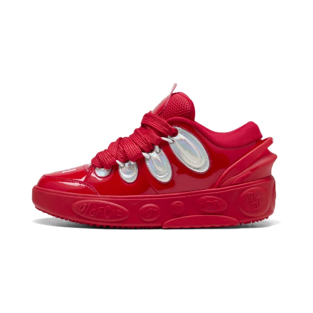 LaFrancé x PUMA Hoops Red Iridescent Sneakers