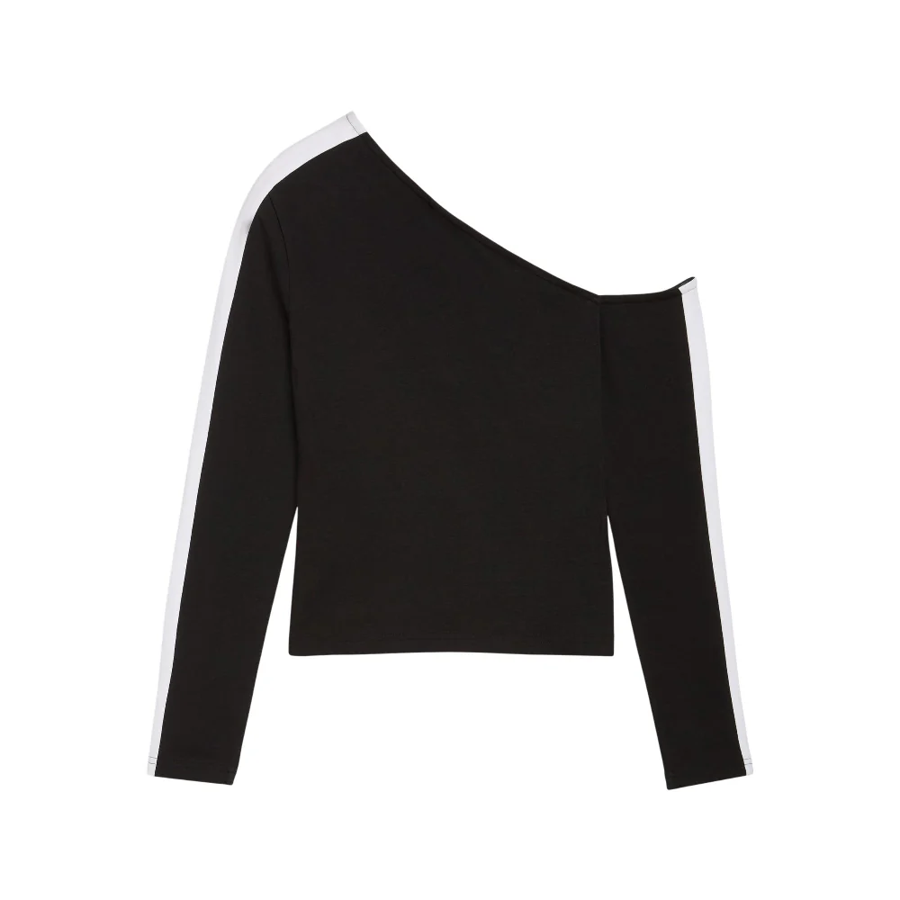 T7 Asymmetric Longsleeve T-Shirt Black - Image 2