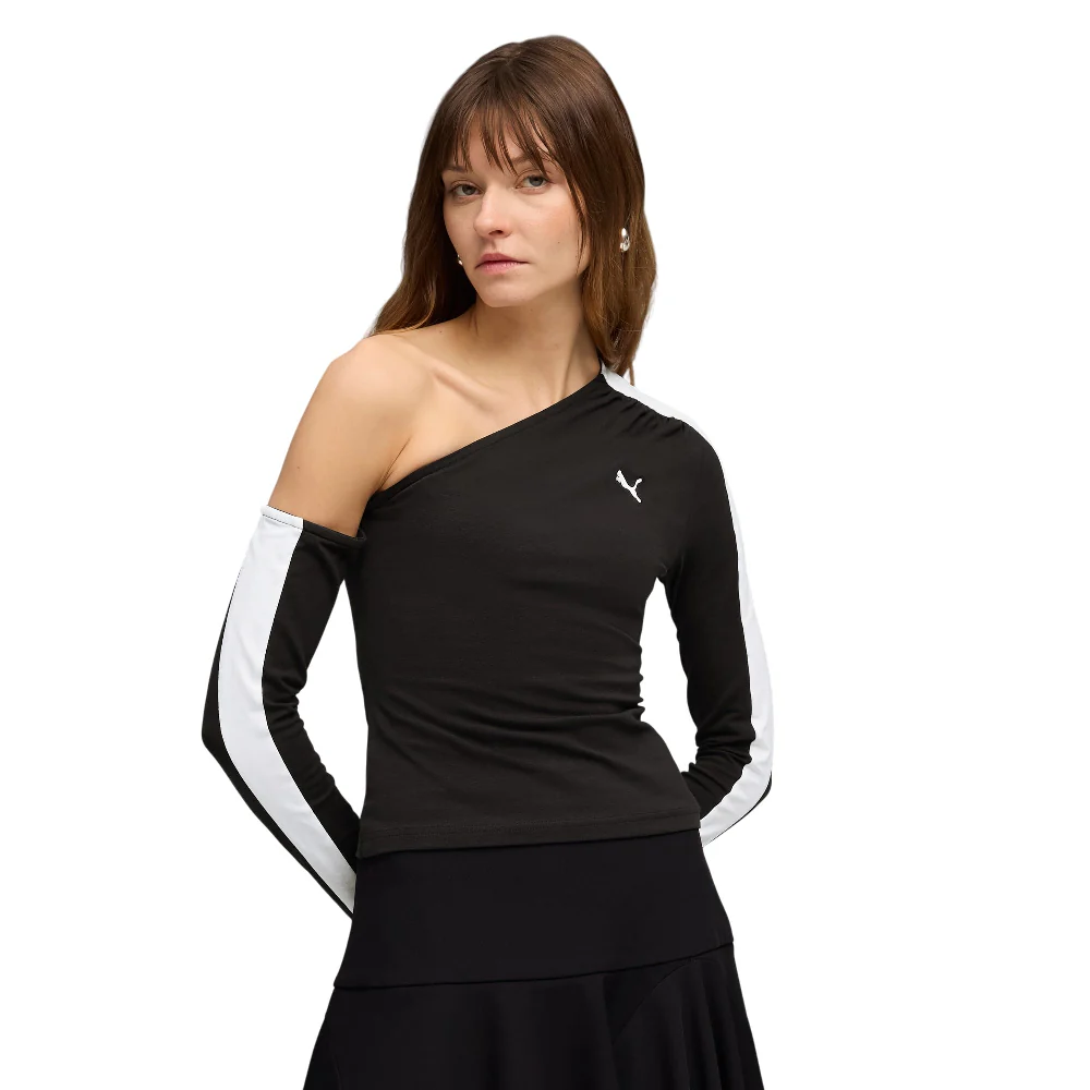 T7 Asymmetric Longsleeve T-Shirt Black - Image 3