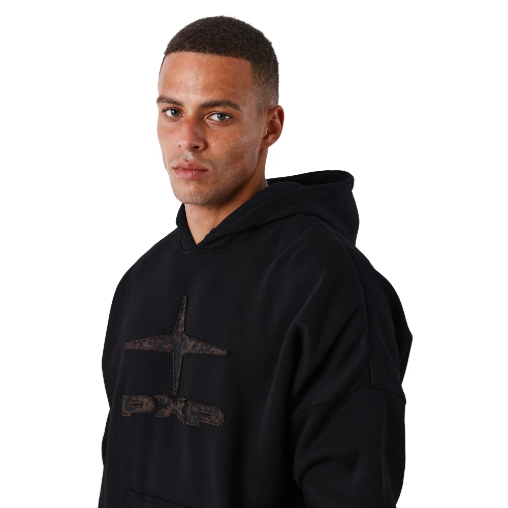 Leopard Print Hoodie Black - Image 3