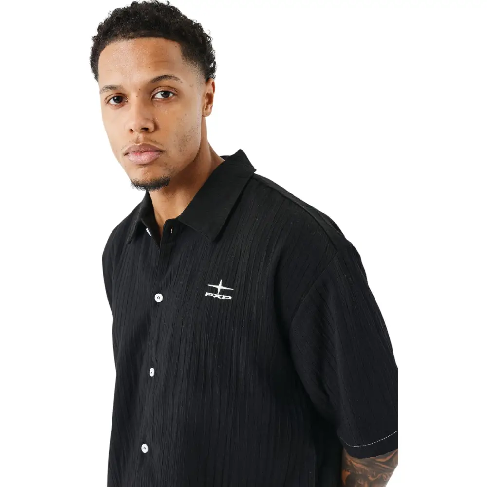 Pleated Casual Shirt Black - Image 3