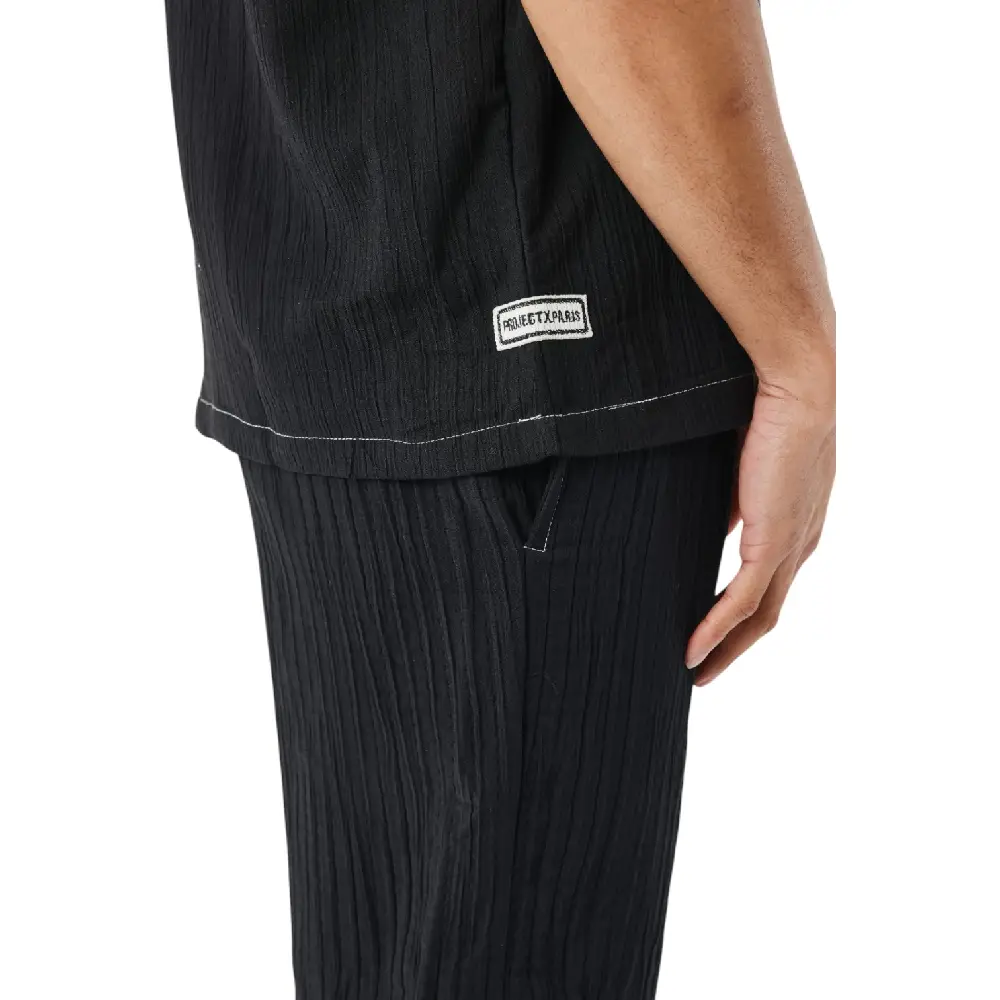 Pleated Casual Shirt Black - Image 4