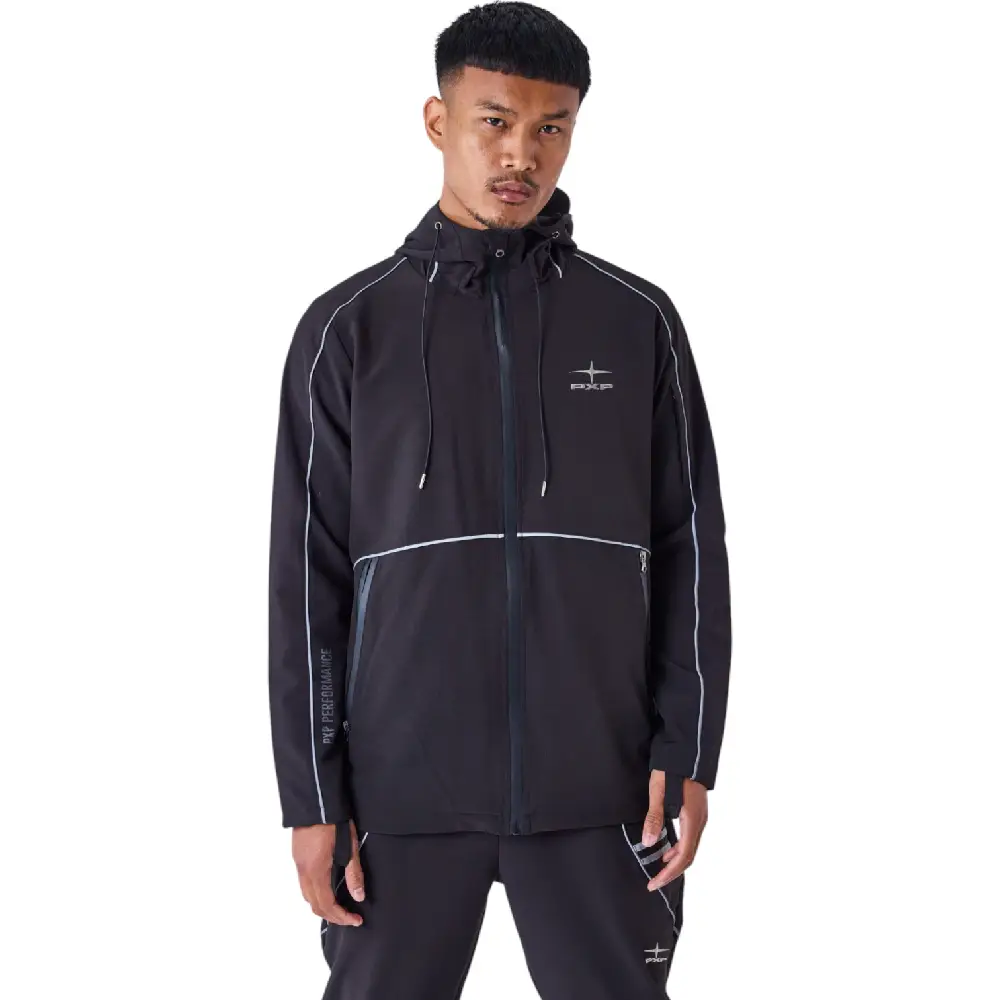 Windbreaker Jacket with reflective details Black