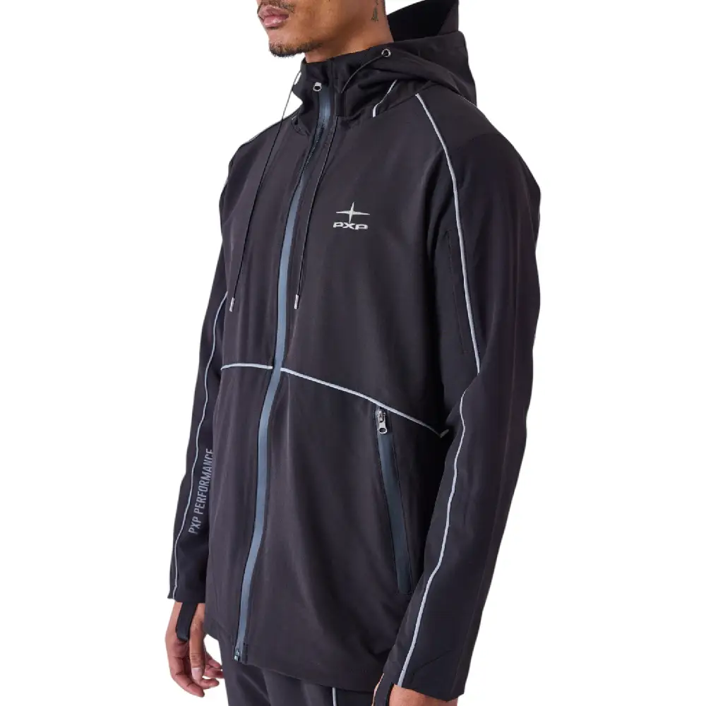 Windbreaker Jacket with reflective details Black - Image 3
