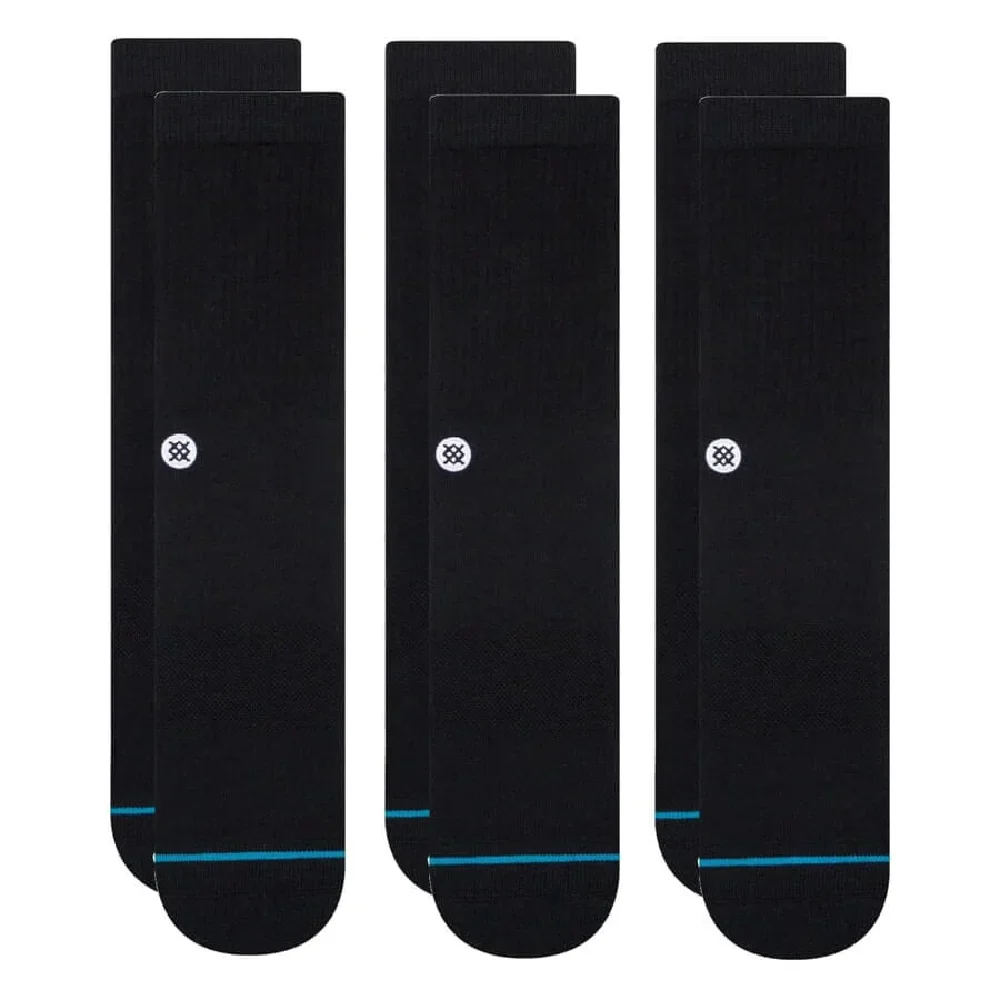 Icon 3 Pack Socks Black