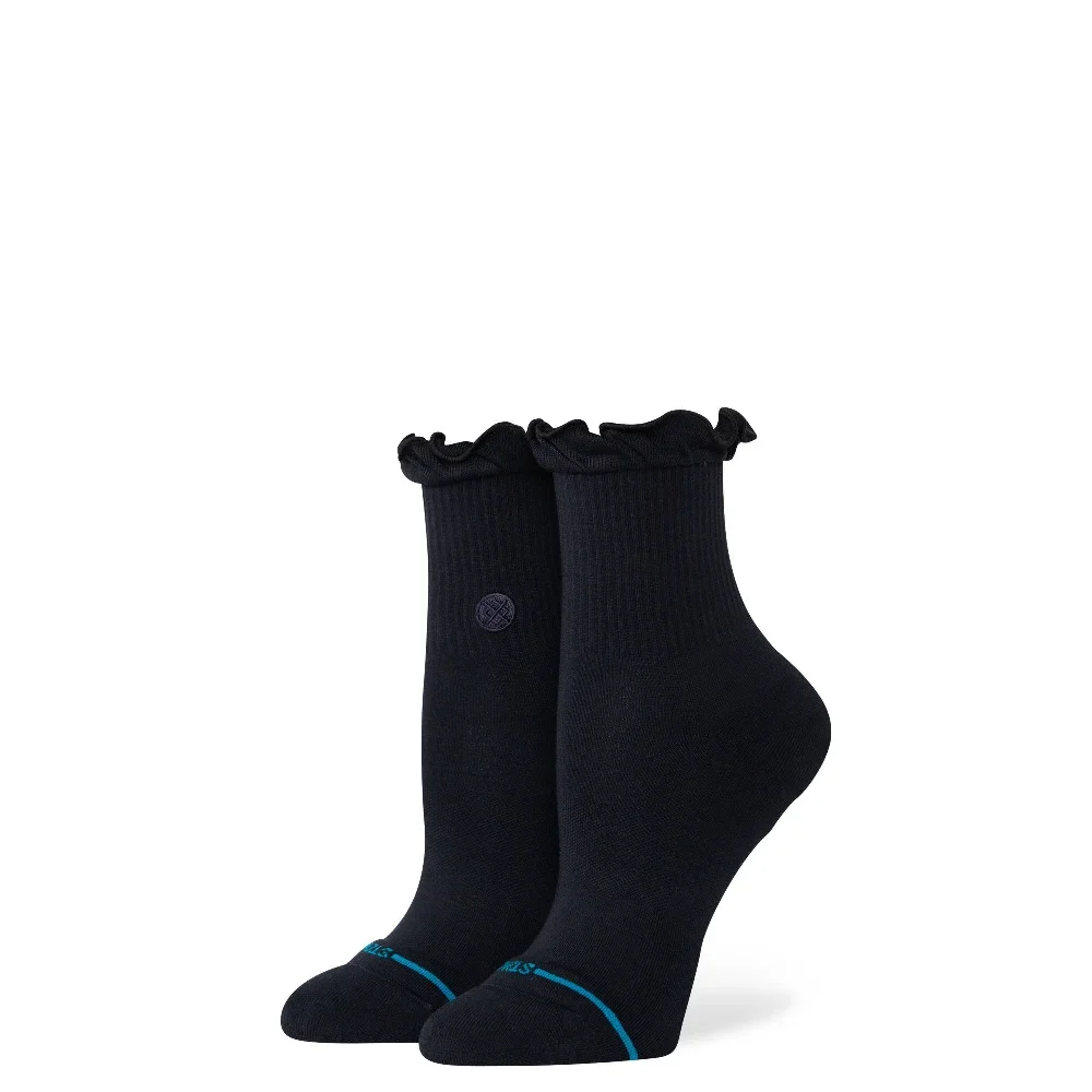 Ruffle Icon Quarter Socks Black